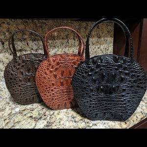 Alligator style leather handbag